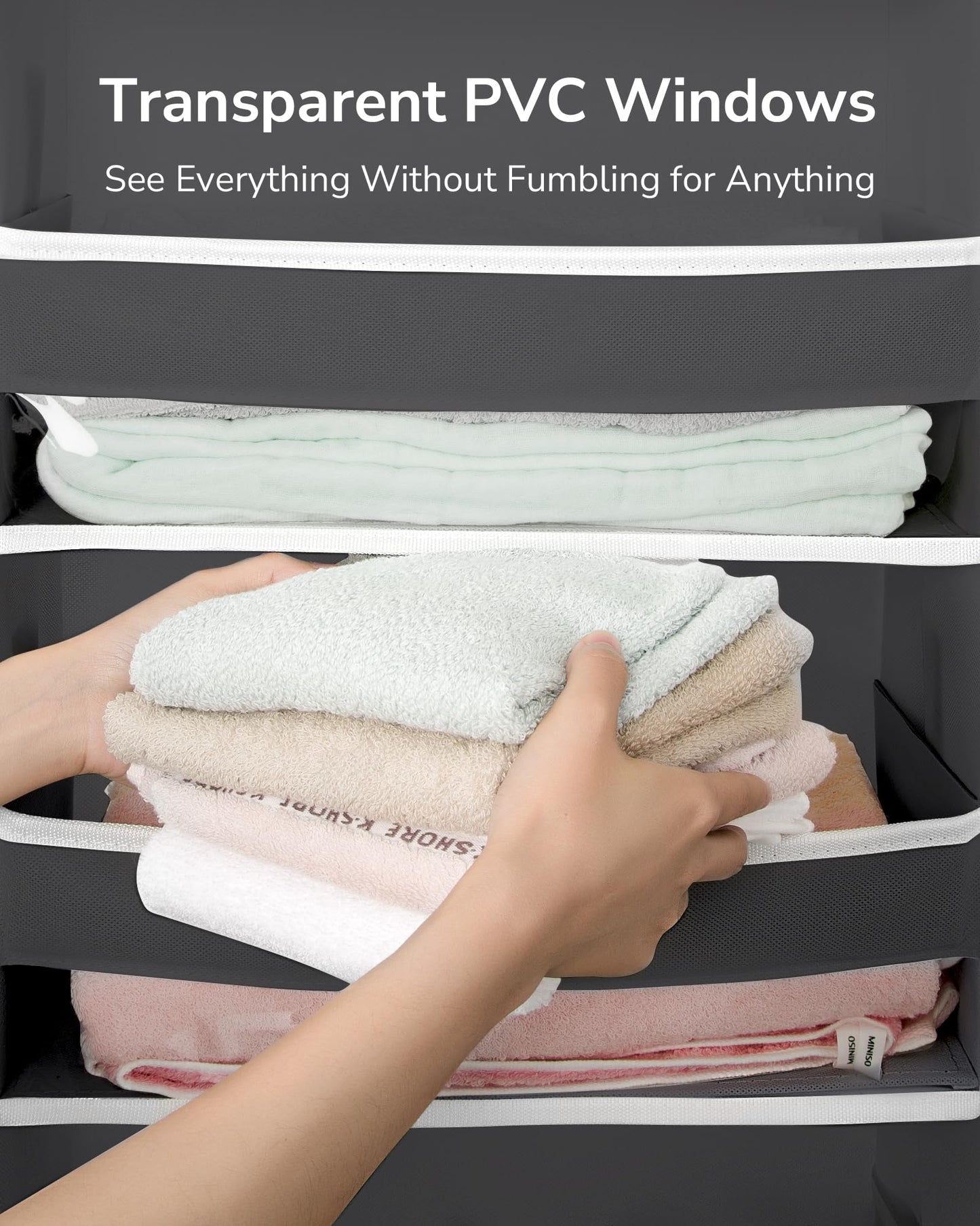 Koosom Over The Door Organizer with 6 Large Pockets 12 Side Pockets, 50lbs Weight Capacity Door Hanging Organizer for Bedroom, Bathroom, Pantry, Nursery Storage, Dark Gray