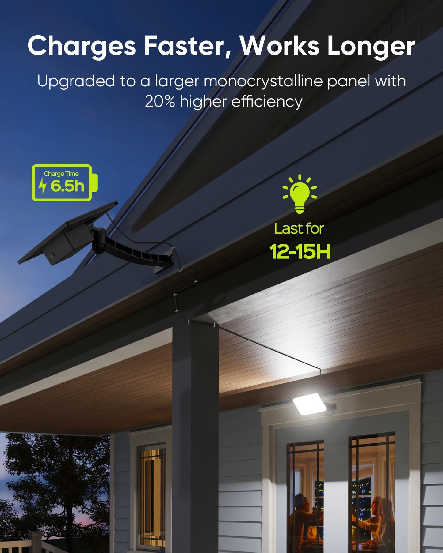 Koosom 1000 Lumens 299 LED Solar Lights Outdoor Bright Solar Dusk to Dawn Light with 4000mAh Battery, IP65 Waterproof Outdoor Solar Powered Security Flood Light for Wall Porch Shed Barn