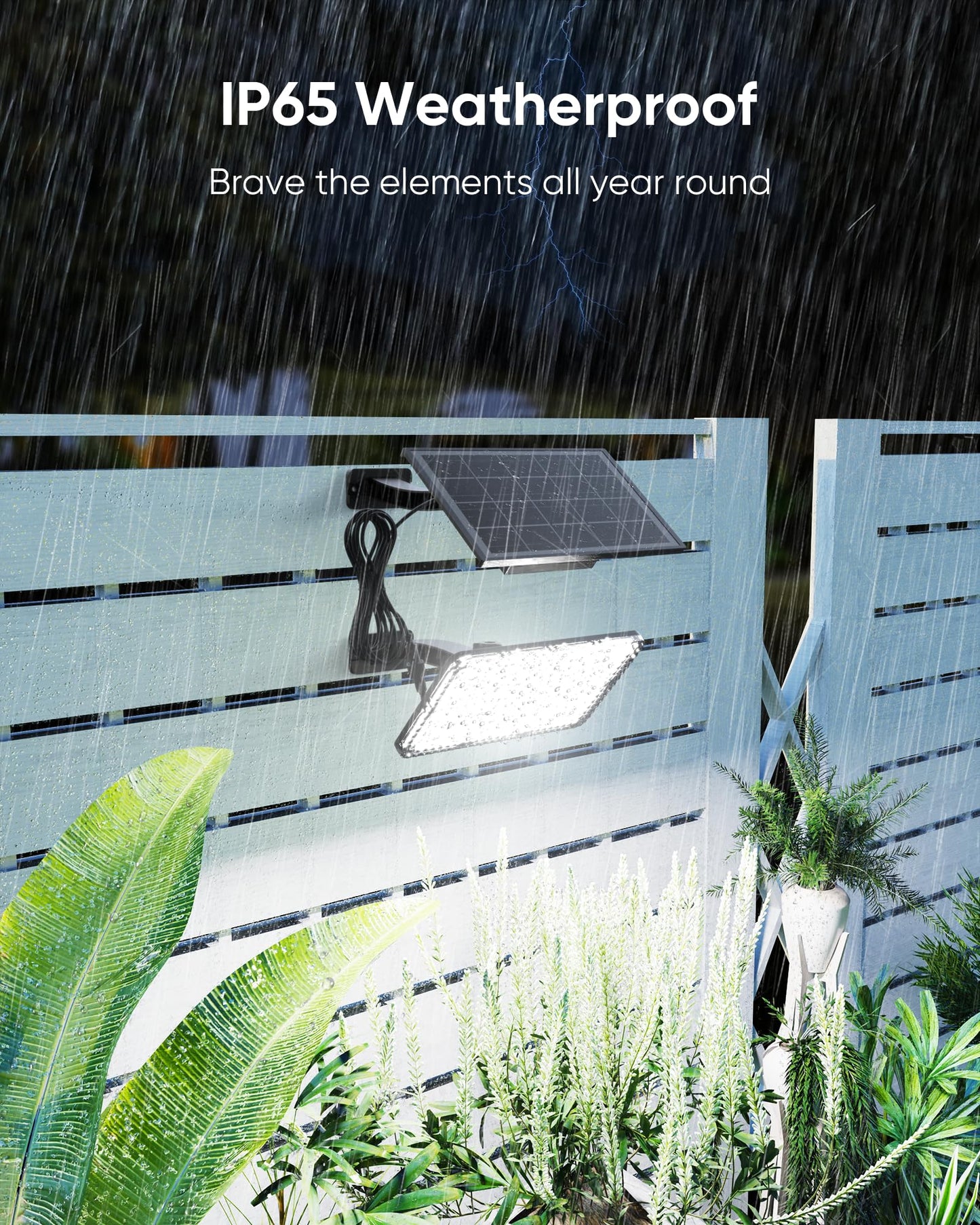 Koosom 1000 Lumens 299 LED Solar Lights Outdoor Bright Solar Dusk to Dawn Light with 4000mAh Battery, IP65 Waterproof Outdoor Solar Powered Security Flood Light for Wall Porch Shed Barn