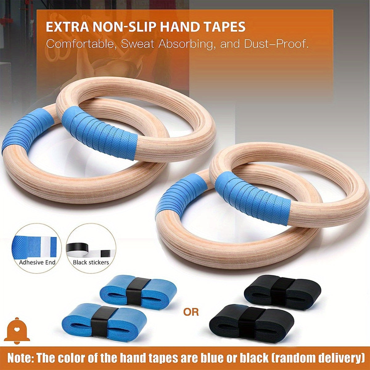 PACEARTH 28mm/32mm Gymnastics Rings Wooden Rings, 1500/1000lbs with Adjustable Cam Buckle 14.76ft Long Straps with Scale, Non-Slip Gym Rings for Workout Bodyweight Fitness Training, Ideal Gift