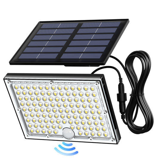 Koosom Solar Lights Outdoor with Motion Sensor, 113LED Cool White Solar Flood Lights, Waterproof Dusk to Dawn Solar Powered Security Spot Lights for Porch Patio Yard Garage, 1 Pack